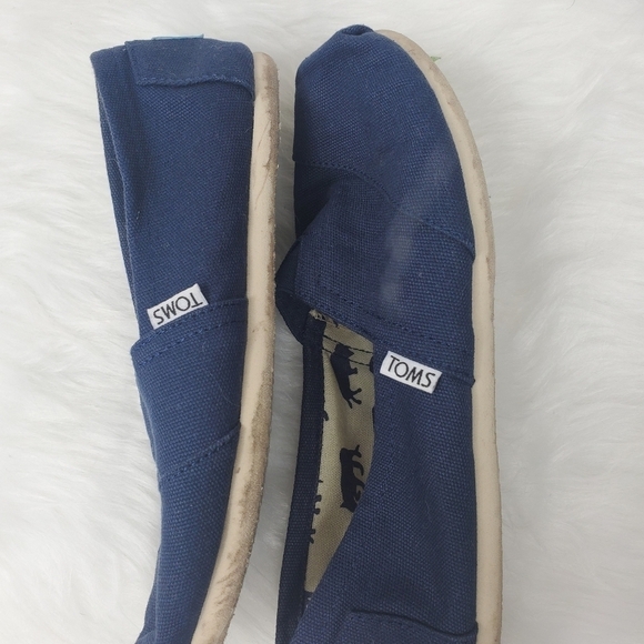 Toms Classic Blue Canvas Espadrille Slip On Flats Shoes Women's Size 6 - Picture 6 of 12
